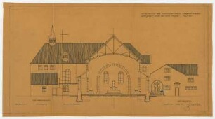 Thiersch, Friedrich von; Aschaffenburg; Kapuzinerkirche, Erweiterung - Neue Kirche (Querschnitt)