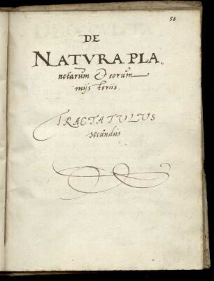 De natura planetarum et eorum mysteriis tractatulus secundus