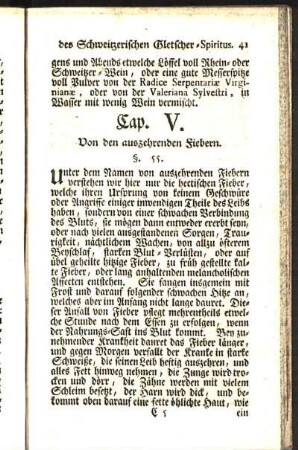 Cap. V. Von den auszehrenden Fiebern.