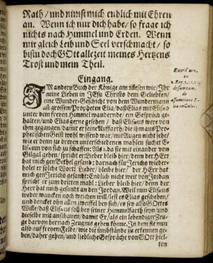 Eingang / Abhandlung des Texts