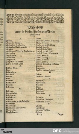 Verzeichniß derer in diesem Buche angeführten Autorum.