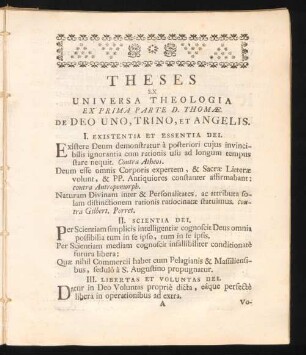 Theses Ex Universa Theologia ...