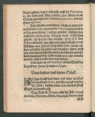 Vom dritten und letzten Stück.