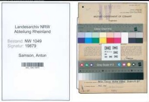 Entnazifizierung Anton Samson , geb. 25.11.1906 (Bahninspektor)