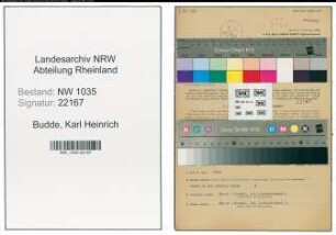 Entnazifizierung Karl Heinrich Budde , geb. 09.01.1922 (Bergbaubeflissener)