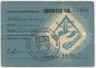 Ausweis von Dr. Wolfang Mitzinger, Minister für Kohle und Energie der DDR 1979-1989, zum Jungaktivisten-Abzeichen - Personenkonvolut