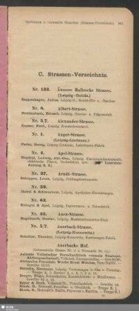 C. Strassen-Verzeichnis