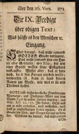 271-299, Die IX. Predigt über den 26. Vers.