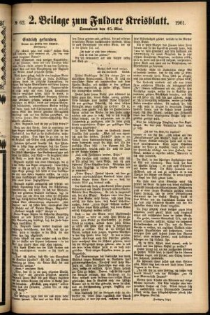 Dritte Ausgabe vom Samstag, den 25. Mai 1901.