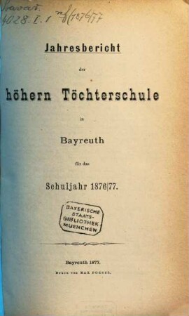 Jahres-Bericht. 1876/77