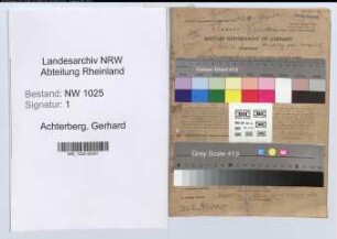 Entnazifizierung Gerhard Achterberg , geb. 04.08.1904 (Verwaltungsangestellter)