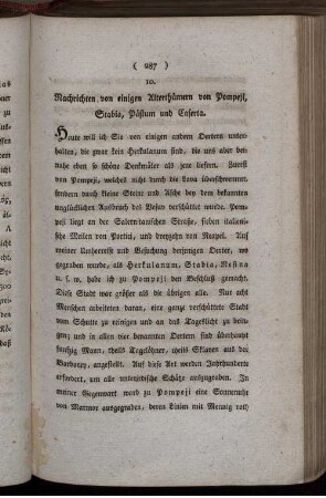 Nachrichten von einigen Alterthümern von Pompeji, Stabia, Pästum und Caferta.