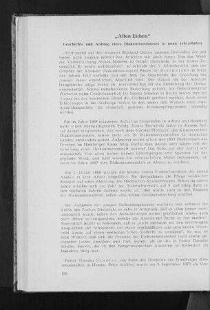 "Alte Eichen" : Geschichte und Auftrag eines Diakonissenhauses in neun Jahrzehnten