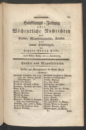 24tes Stück, Gotha, den 15. Junius 1799.