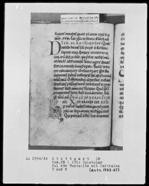 Epistolar — Initialen D und K, Folio 69verso