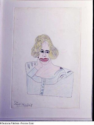 Ohne Titel (Büste einer lachenden Frau) : Ohne Titel (Büste einer lachenden Frau). Mischtechnik. Ausstellung: Kurt Wanski. Arbeiten auf Papier, 10.01.-02.03.2003