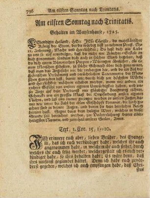 Am eilften Sonntag nach Trinitatis.