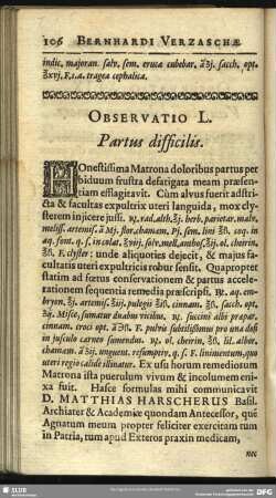 Observatio L. Partus difficilis