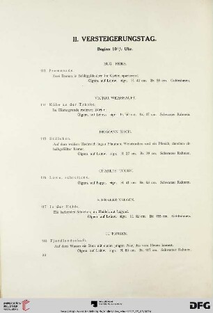 II. Versteigerungstag (Nr. 113-198)