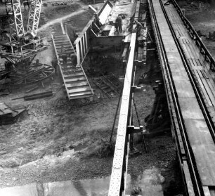 Talmühle (Calw): Nagoldbrücke 1560 Montage Überbau