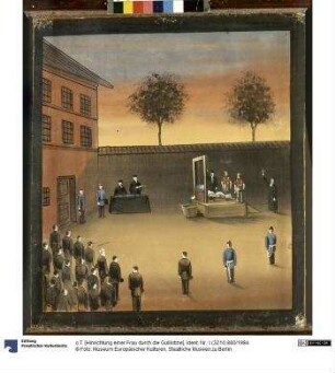 o.T. [Hinrichtung einer Frau durch die Guillotine]