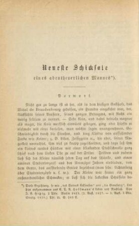 Neueste Schicksale eines abentheuerlichen Mannes