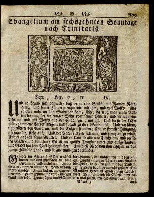 Evangelium am sechszehnten Sonntage nach Trinitatis ... Text, Luc. 7, 11-18.