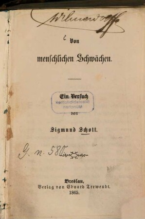Von menschlichen Schwächen