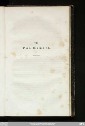 VII. Das Gemüth.