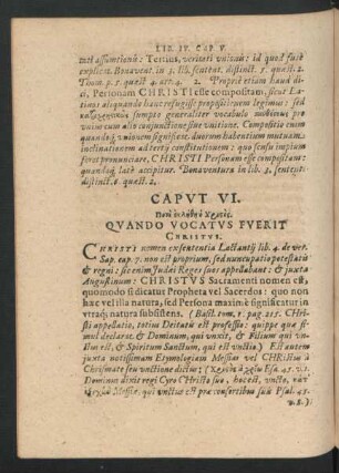 Caput VI. Quando Vocatus Fuerit Christus.