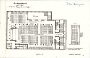 Fischer, Theodor; Stuttgart; Gustav-Siegle-Haus - Grundriss m. Bestuhlungsplan