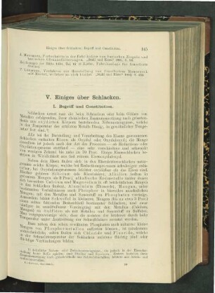 V. Einiges über Schlacken