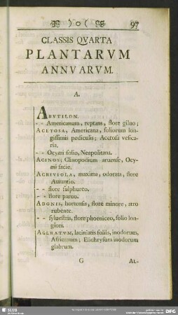 Classis quarta plantarum annuarum