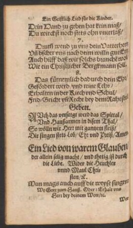 Ein Lied von warem Glauben ...