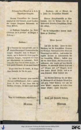 Freyburg, am 21. Floreal, im 8. Jahre der französischen Republik.