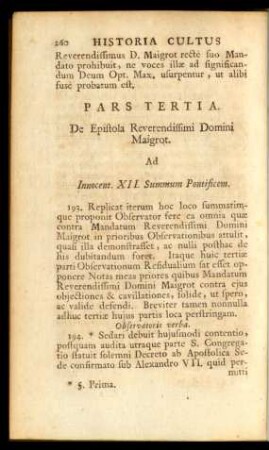 Pars tertia. De epistola Reverendissimi Domini Maigrot.