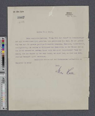 Brief an Otto Ernst