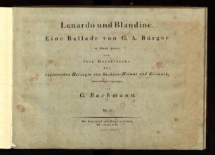 Lenardo und Blandine : eine Ballade von G. A. Bürger