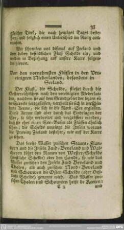 Von den vornehmsten Flüssen in den Vereinigten Niederlanden, besonders in Seeland