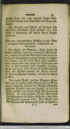 Von den vornehmsten Flüssen in den Vereinigten Niederlanden, besonders in Seeland