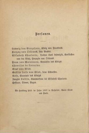 Dramen, 2. Elisabeth Charlotte. Ludwig der Baier. Hans Lange. Colberg