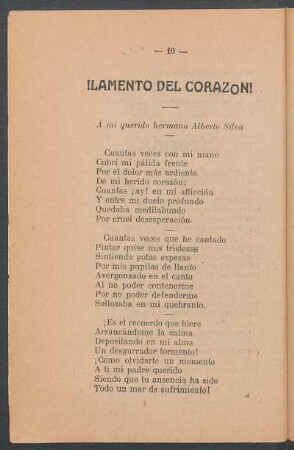 !Lamento del corazón! : A mi querido hermano Alberto Silva