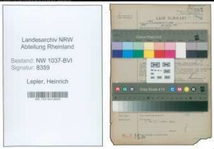 Entnazifizierung Heinrich Lepler , geb. 17.06.1906 (Stadtinspektor)