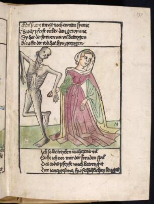 Der Tod zieht die Edelfrau zum Tanz.