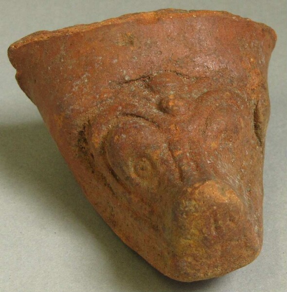 Animal head made of clay