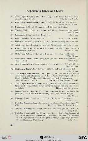 Arbeiten in Silber und Email (Nr. 373-394)