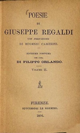 Poesie di Giuseppe Regaldi, 2