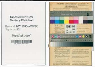 Entnazifizierung Josef Krueckel , geb. 07.05.1901 (Bergmann)