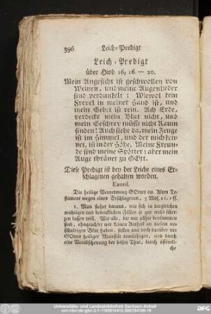 Leich-Predigt über Hiob 16, 16 - 20.