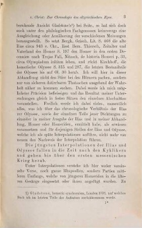 Zur Chronologie des altgriechischen Epos